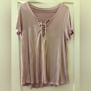 American Eagle Soft & Sexy Lace-Up Tee – XL